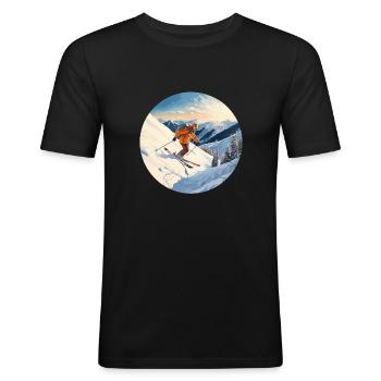 Alpine Thrills - Men's Slim Fit T-Shirt - black - Front - Nik (191cm)