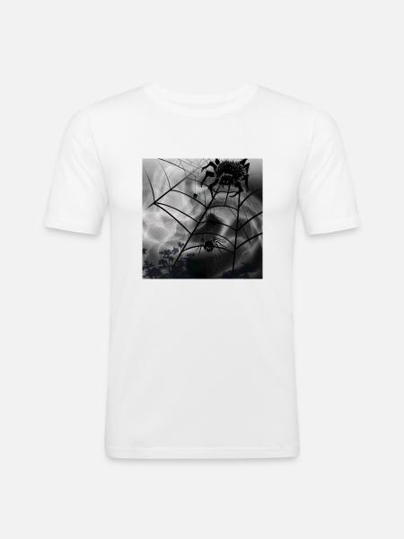 Grusel Spinne - Männer Slim Fit T-Shirt - Weiß