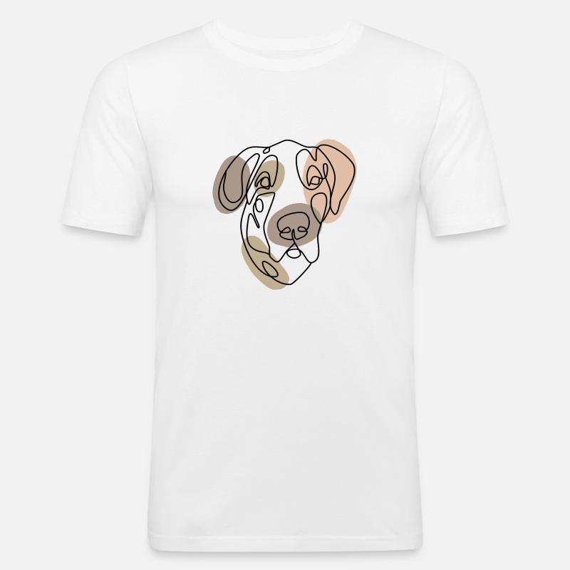 GREAT DANE, einzeilig retro - Männer Slim Fit T-Shirt - Weiß