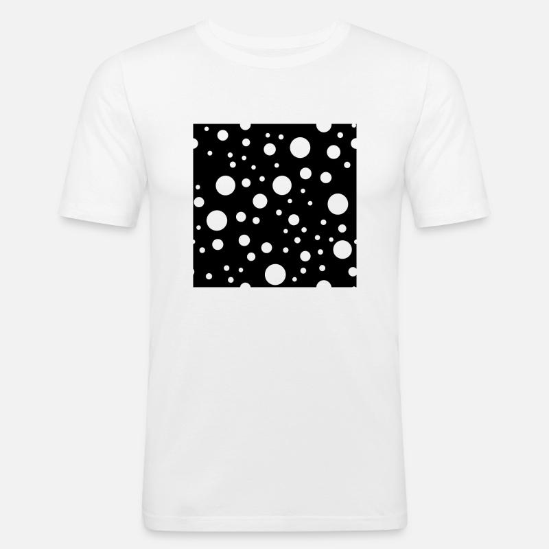 Black and White Dotty Pattern - Männer Slim Fit T-Shirt - Weiß