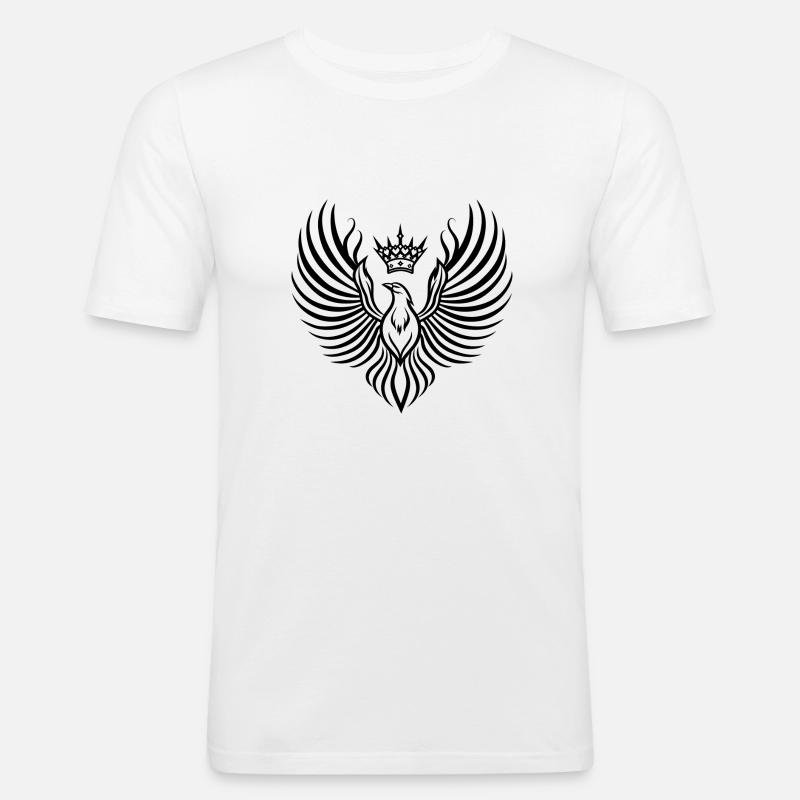 Phoenix mit schwebender Krone - Männer Slim Fit T-Shirt - Weiß