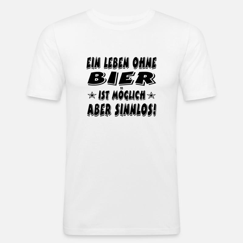 Bier - Männer Slim Fit T-Shirt - Weiß
