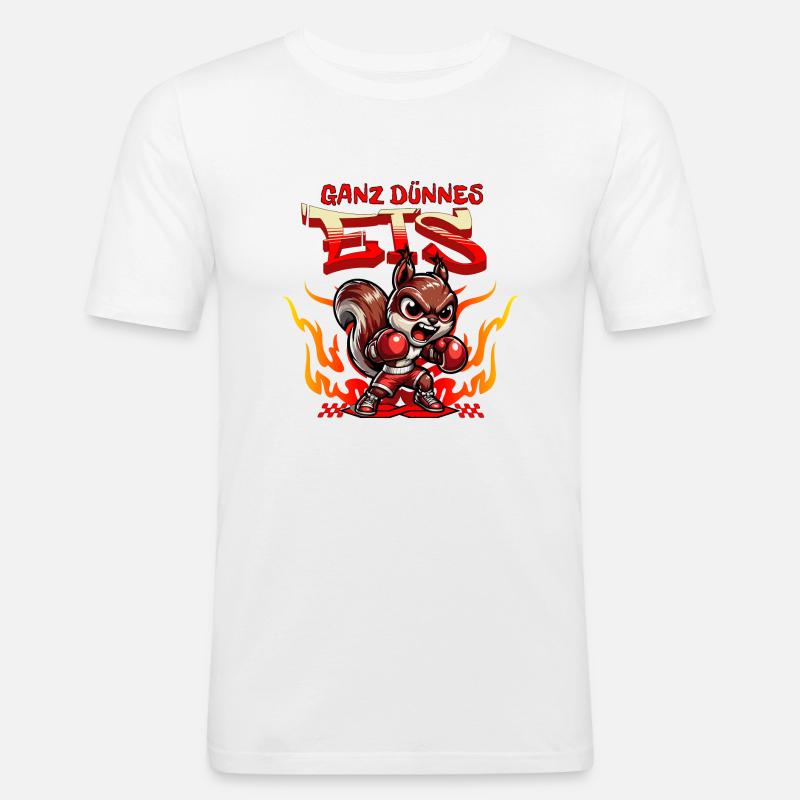 Dünnes Eis Eichhörnchen - Männer Slim Fit T-Shirt - Weiß