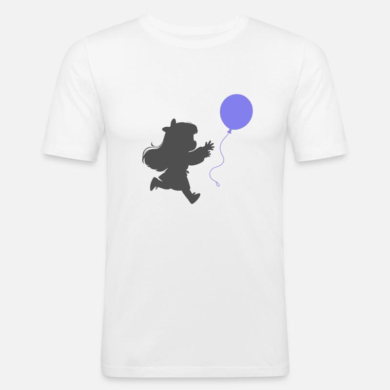 Mädchen mit einem Luftballon - Männer Slim Fit T-Shirt - Weiß
