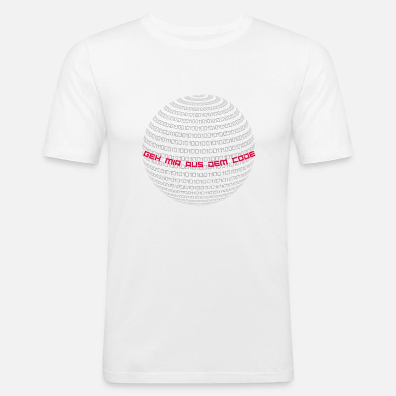 Geh mir aus dem Sonne ähm code - Männer Slim Fit T-Shirt - Weiß