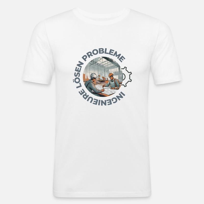 Engineers solve problems - Men's Slim Fit T-Shirt - white