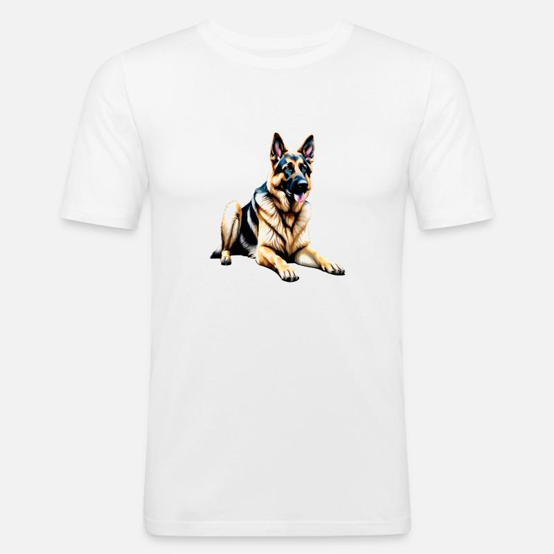 Deutscher Schäferhund - Männer Slim Fit T-Shirt - Weiß