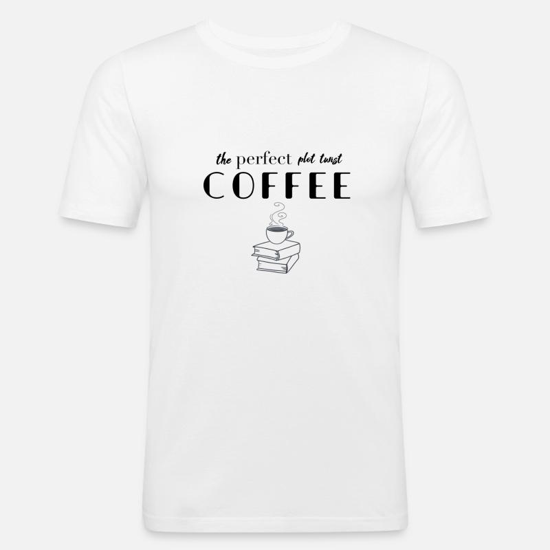 Plot twist Coffee - Männer Slim Fit T-Shirt - Weiß