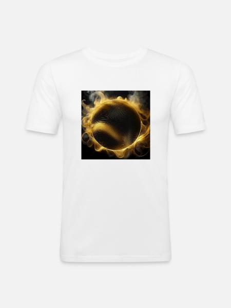 Golden Smoke Eclipse - Männer Slim Fit T-Shirt - Weiß
