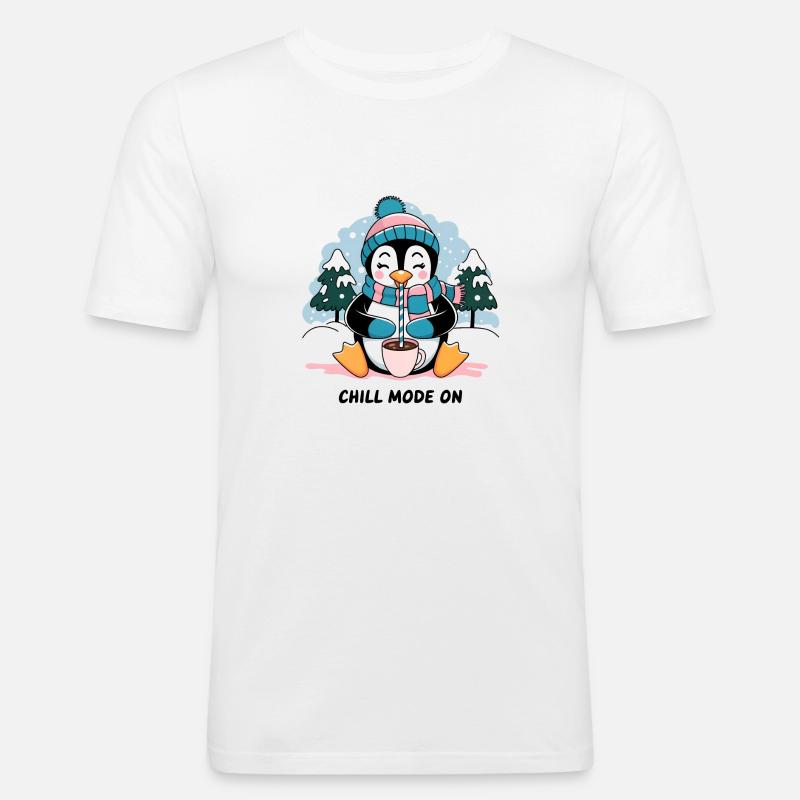 Chill-Modus Ein - Männer Slim Fit T-Shirt - Weiß
