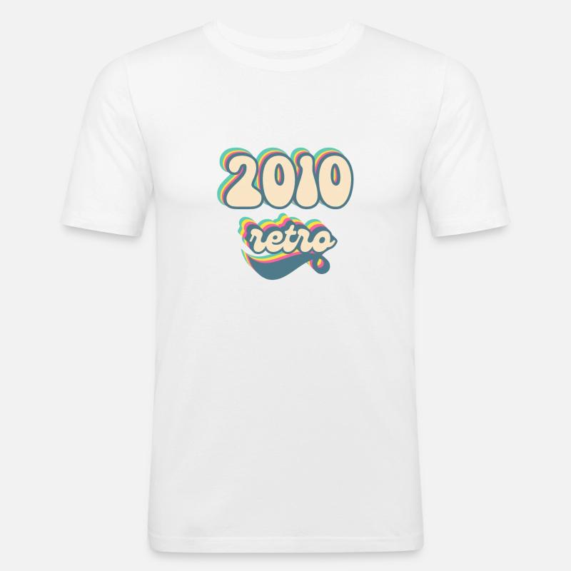 2010 Retro Geschenkidee - Männer Slim Fit T-Shirt - Weiß