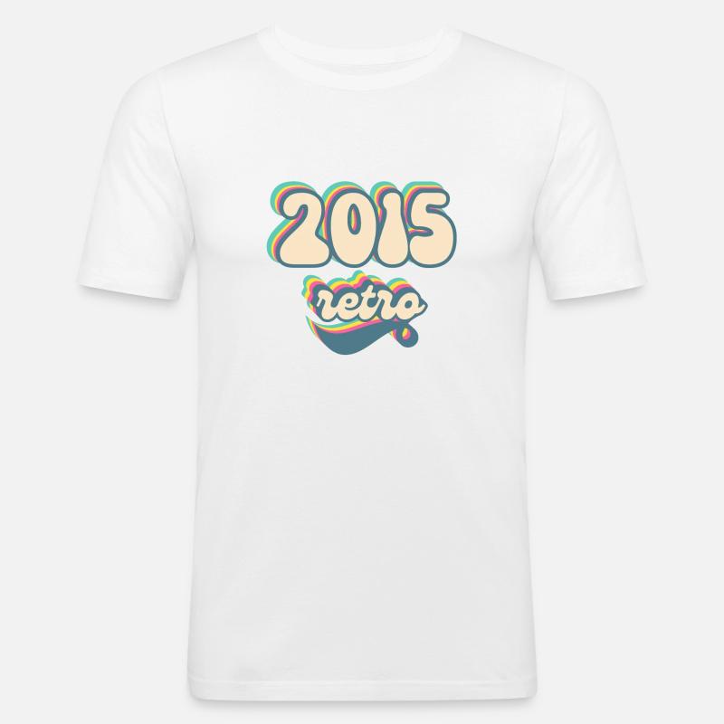 2015 Retro Geschenkidee - Männer Slim Fit T-Shirt - Weiß