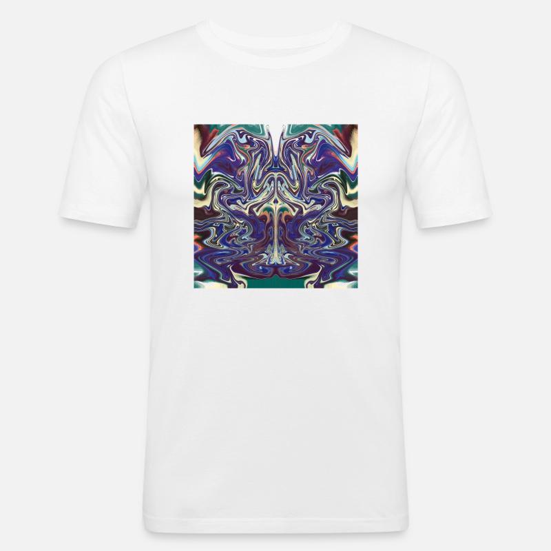 Abstrakte mit ein Stier Muster - Männer Slim Fit T-Shirt - Weiß