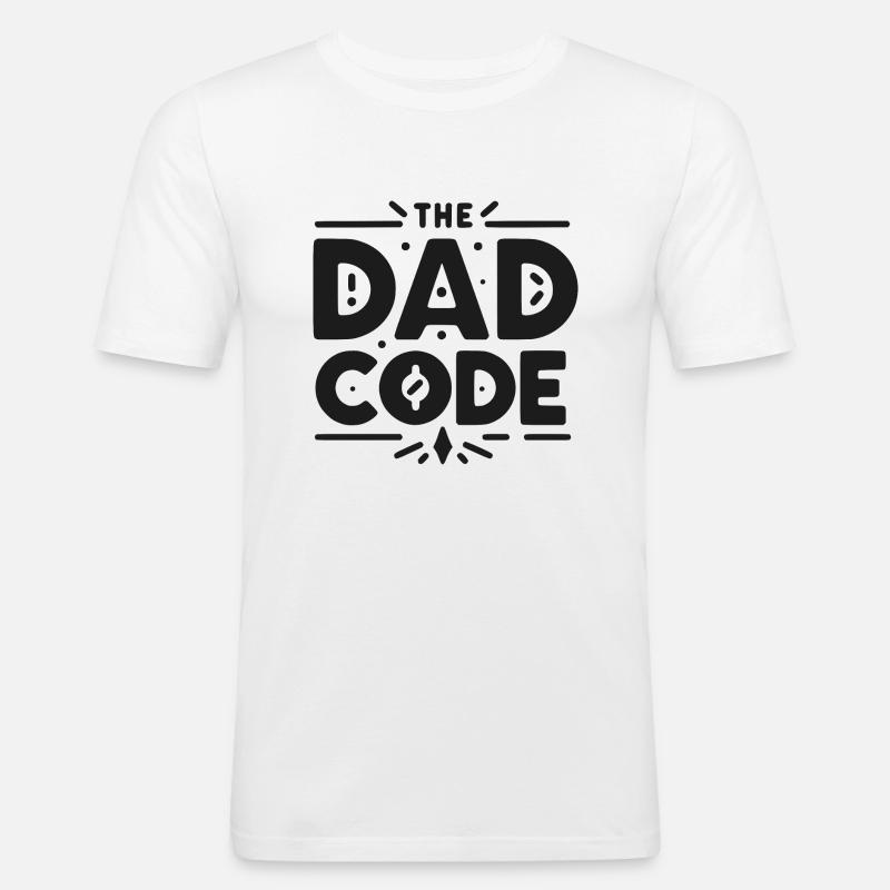Der Papa-Code - Männer Slim Fit T-Shirt - Weiß
