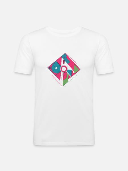 retro - Männer Slim Fit T-Shirt - Weiß