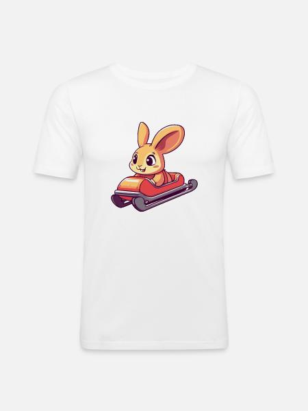 hase wintersport - Männer Slim Fit T-Shirt - Weiß