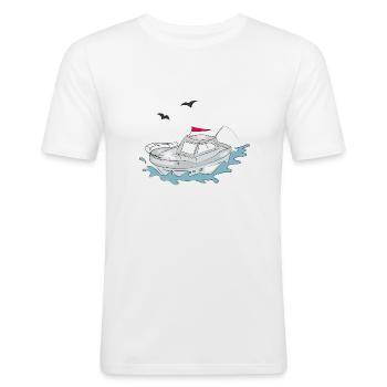 Fun Yacht - Men's Slim Fit T-Shirt - white - Front - Nik (191cm)