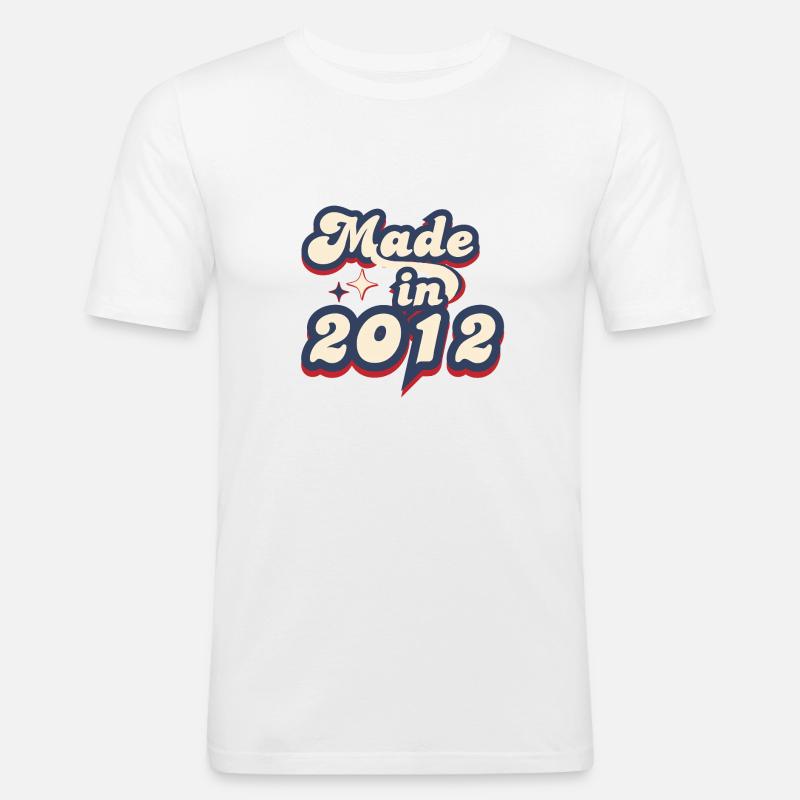 Made in 2012 retro - Men's Slim Fit T-Shirt - white