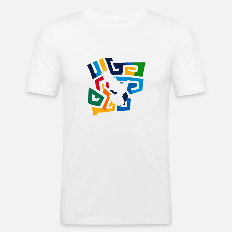 Tauben Peacezeichen - Männer Slim Fit T-Shirt - Weiß