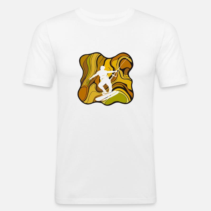 Wakeboard Wakeboarden - Männer Slim Fit T-Shirt - Weiß