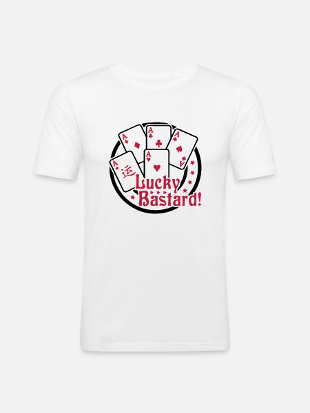 Lucky Bastard (Gambling) 02 - Men's Slim Fit T-Shirt - white