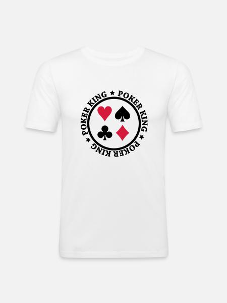 Poker King Design - Männer Slim Fit T-Shirt - Weiß