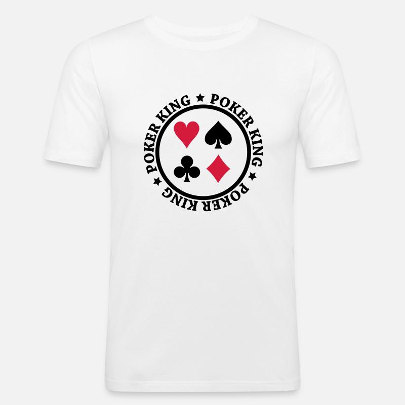 Poker King Design - Männer Slim Fit T-Shirt - Weiß