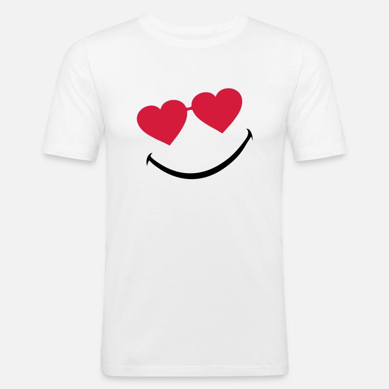 smileface_5 - Männer Slim Fit T-Shirt - Weiß