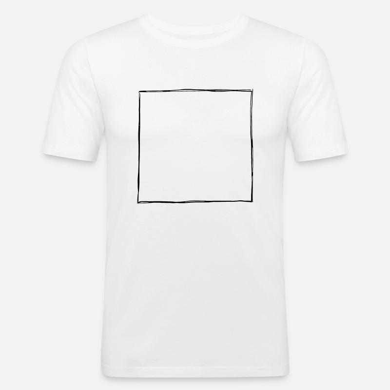 Ink Drawn Square Frame (1c) - Men's Slim Fit T-Shirt - white