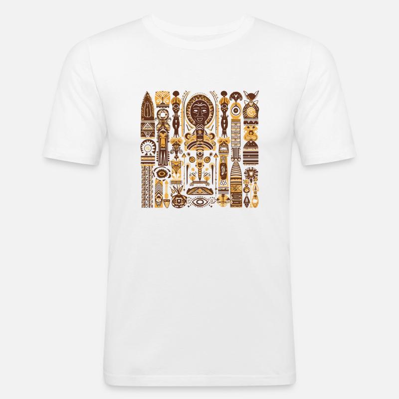 Afrikanische Folklore - Männer Slim Fit T-Shirt - Weiß