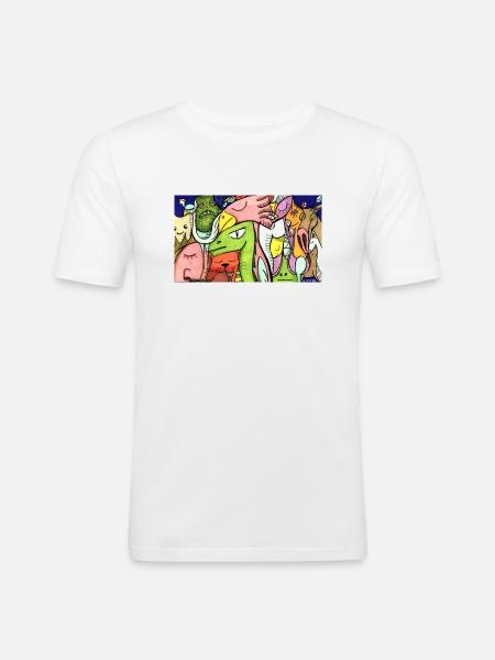 Griffonner - T-shirt près du corps Homme - blanc