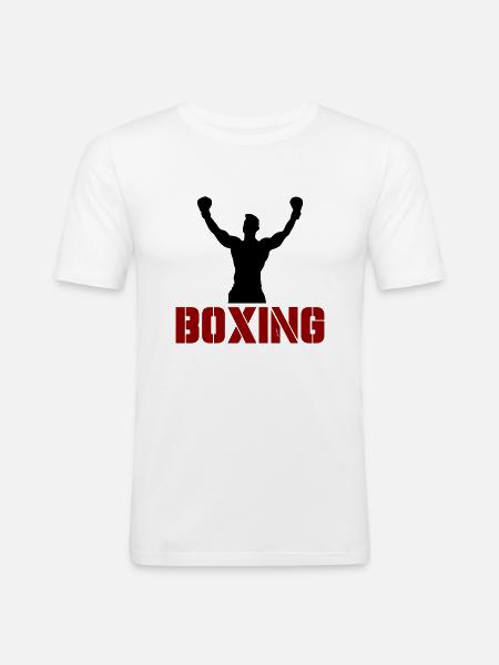 boxning - Männer Slim Fit T-Shirt - Weiß