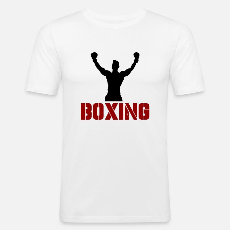 boxning - Männer Slim Fit T-Shirt - Weiß