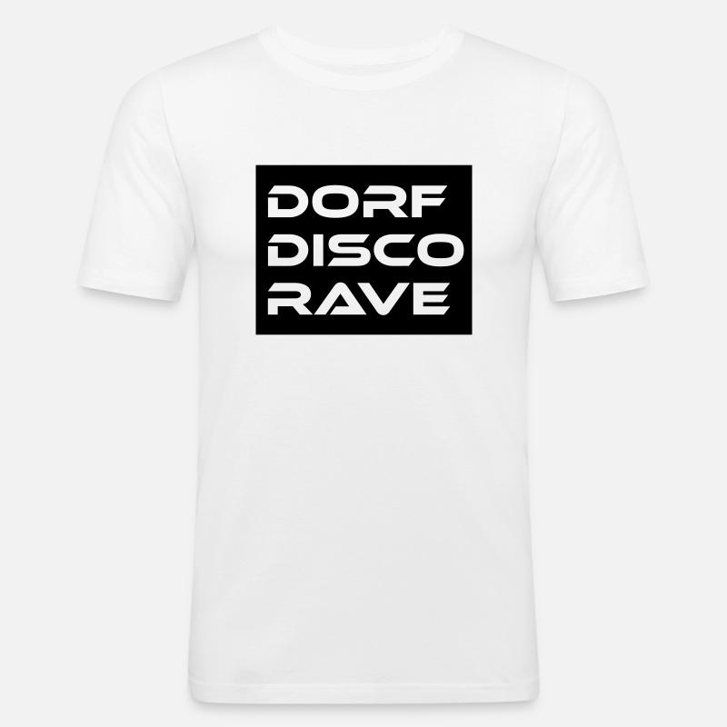 Dorf Disco Rave - Männer Slim Fit T-Shirt - Weiß