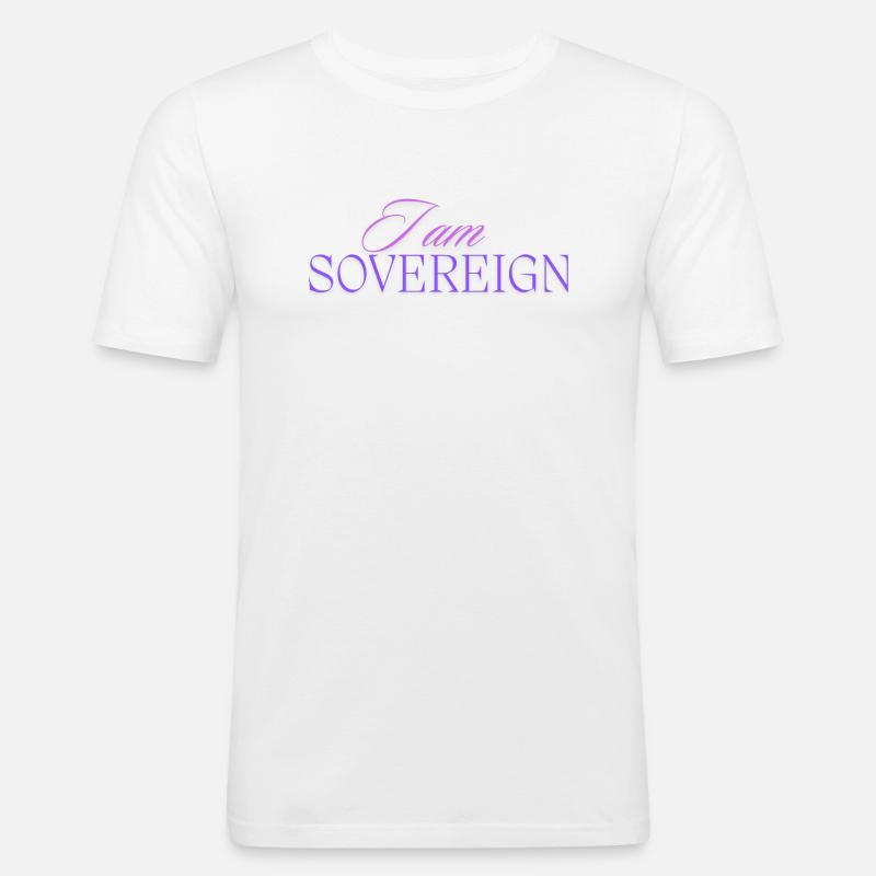 Ich bin souverän 2 - Männer Slim Fit T-Shirt - Weiß