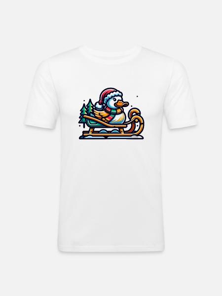 Sweet Duck Christmas - Men's Slim Fit T-Shirt - white