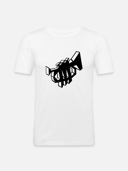 trompeta - Männer Slim Fit T-Shirt - Weiß