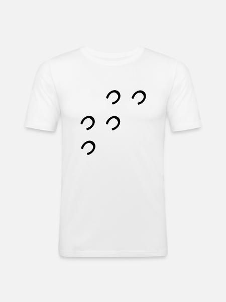pferd - Männer Slim Fit T-Shirt - Weiß