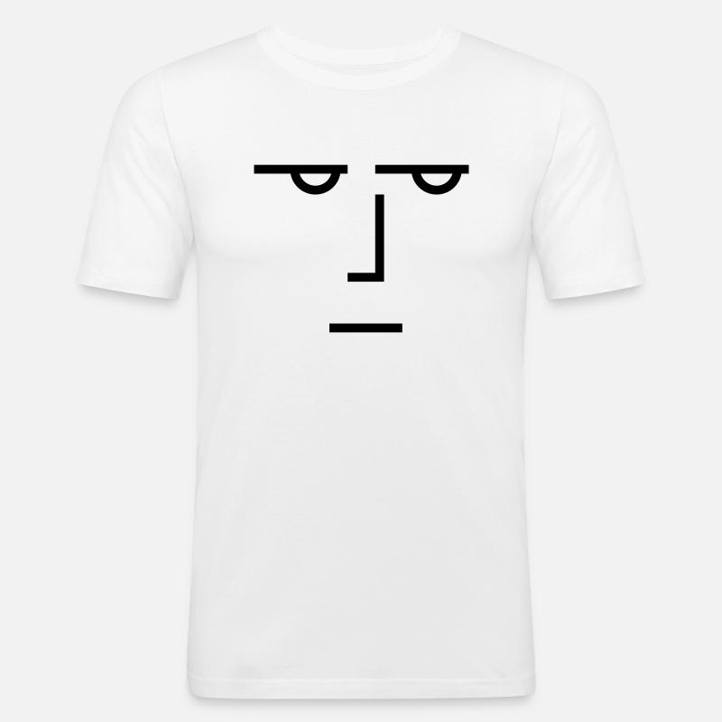 Ein ernster Blick - Männer Slim Fit T-Shirt - Weiß