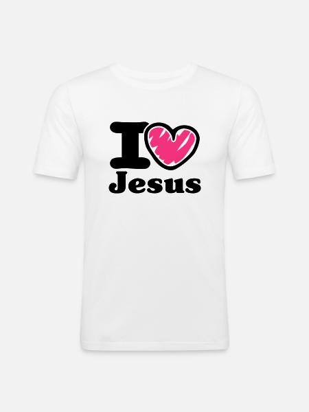 i Love Jesus_V1 - Men's Slim Fit T-Shirt - white