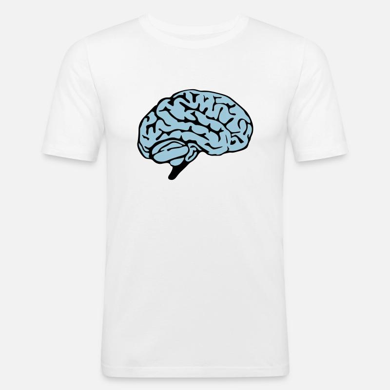 brain design - Männer Slim Fit T-Shirt - Weiß