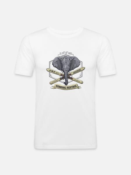 Hannibal Erbe - Männer Slim Fit T-Shirt - Weiß