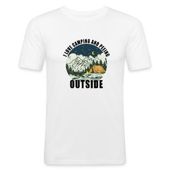 I love peeing outside - T-shirt près du corps Homme - blanc - Devant - Nik (191cm)