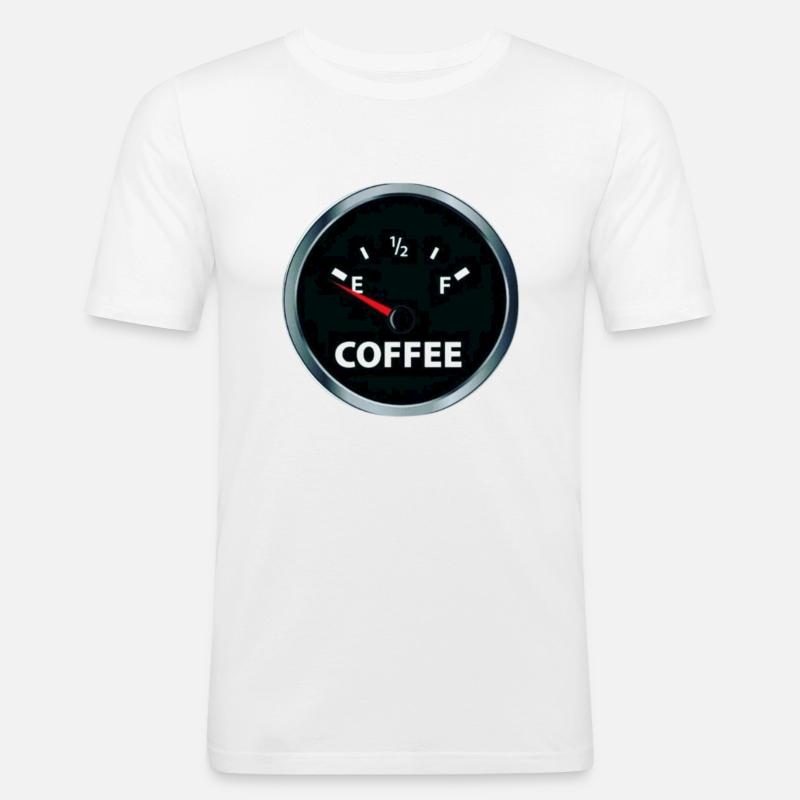 Kaffee-Brennstoff - Männer Slim Fit T-Shirt - Weiß