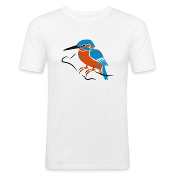 Oiseau de glace - T-shirt près du corps Homme - blanc - Devant - Nik (191cm)