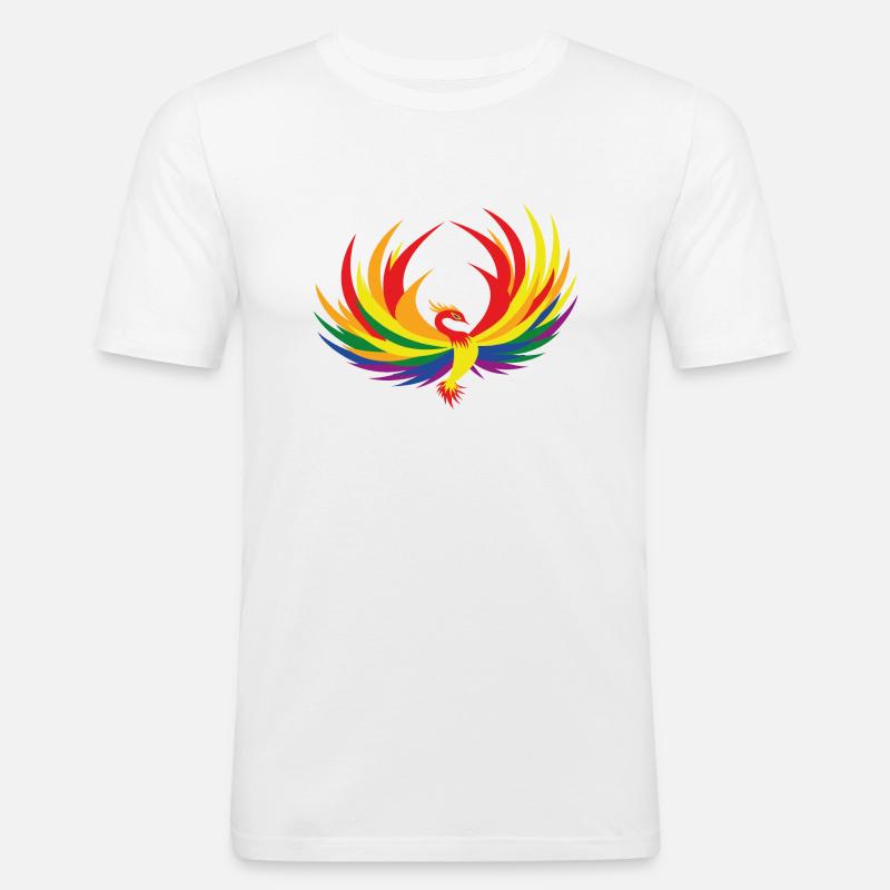 Regenbogenfahne, Phönix - Männer Slim Fit T-Shirt - Weiß