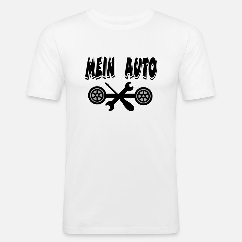 Auto - Männer Slim Fit T-Shirt - Weiß