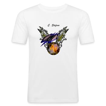 Universum - Männer Slim Fit T-Shirt - Weiß - Vorne - Nik (191cm)
