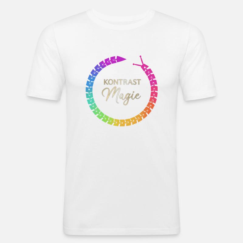 KontrastMagie Version 1 - Männer Slim Fit T-Shirt - Weiß