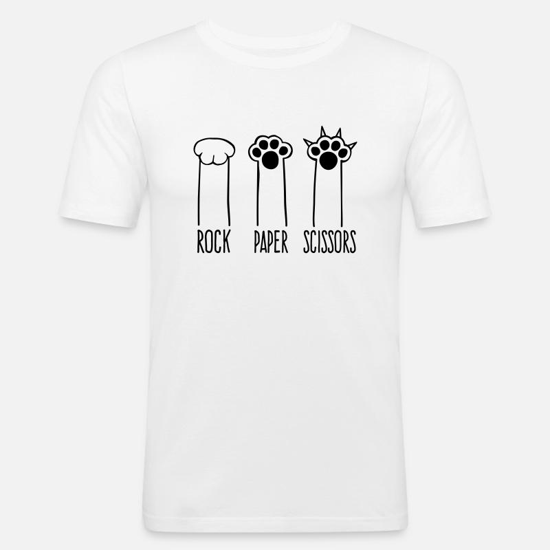 Rock Paper Scissors - Männer Slim Fit T-Shirt - Weiß